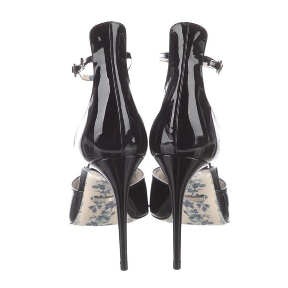 GUCCI Patent Leather Crystal Embellishments D'Orsay Pumps Size 9 NEW - Picture 4 of 10